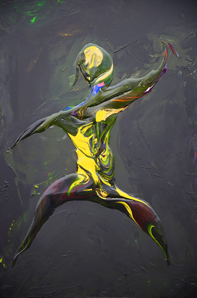 Dödsdansen. Akryl på canvas, 150x100.